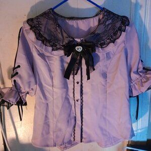 Jirai kei kawaii jfashion pink blouse top